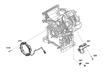 Alternator Group Diagram and Parts List for 61G277-0031-J1  Briggs and Stratton Engine